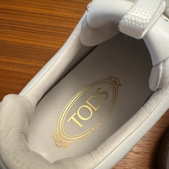 Authentic Tod’s Tabs Leather Sneakers, Women’s White Designer Casual Shoes 37.5 - Picture 4 of 12